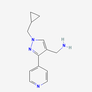 molecular formula C13H16N4 B1483016 (1-(cyclopropylmethyl)-3-(pyridin-4-yl)-1H-pyrazol-4-yl)methanamine CAS No. 2098138-11-3