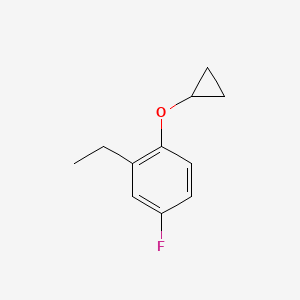 molecular formula C11H13FO B14830178 1-Cyclopropoxy-2-ethyl-4-fluorobenzene 