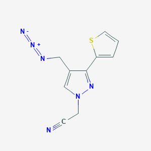 2-(4-(azidomethyl)-3-(thiophen-2-yl)-1H-pyrazol-1-yl)acetonitrile