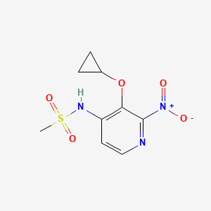 molecular formula C9H11N3O5S B14830205 N-(3-Cyclopropoxy-2-nitropyridin-4-YL)methanesulfonamide 