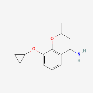 molecular formula C13H19NO2 B14830208 (3-Cyclopropoxy-2-isopropoxyphenyl)methanamine 