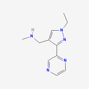 molecular formula C11H15N5 B1483021 1-(1-ethyl-3-(pyrazin-2-yl)-1H-pyrazol-4-yl)-N-methylmethanamine CAS No. 2098143-97-4