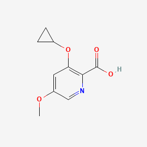 molecular formula C10H11NO4 B14830211 3-Cyclopropoxy-5-methoxypicolinic acid 