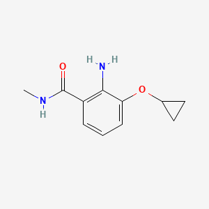 molecular formula C11H14N2O2 B14830222 2-Amino-3-cyclopropoxy-N-methylbenzamide 