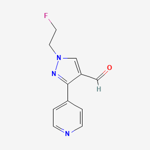 1-(2-fluoroethyl)-3-(pyridin-4-yl)-1H-pyrazole-4-carbaldehyde
