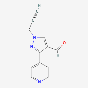 1-(prop-2-yn-1-yl)-3-(pyridin-4-yl)-1H-pyrazole-4-carbaldehyde