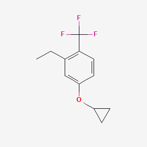 molecular formula C12H13F3O B14830263 4-Cyclopropoxy-2-ethyl-1-(trifluoromethyl)benzene 