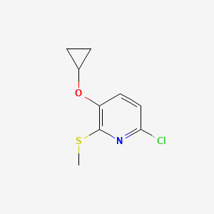 molecular formula C9H10ClNOS B14830266 6-Chloro-3-cyclopropoxy-2-(methylthio)pyridine 