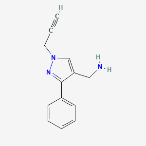 molecular formula C13H13N3 B1483027 (3-phenyl-1-(prop-2-yn-1-yl)-1H-pyrazol-4-yl)methanamine CAS No. 2091688-83-2