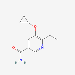 molecular formula C11H14N2O2 B14830276 5-Cyclopropoxy-6-ethylnicotinamide 