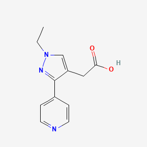 molecular formula C12H13N3O2 B1483031 2-(1-乙基-3-(吡啶-4-基)-1H-吡唑-4-基)乙酸 CAS No. 2098135-67-0