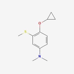 molecular formula C12H17NOS B14830315 4-Cyclopropoxy-N,N-dimethyl-3-(methylthio)aniline 