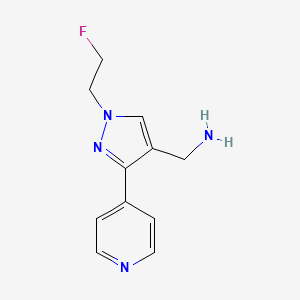 molecular formula C11H13FN4 B1483032 (1-(2-氟乙基)-3-(吡啶-4-基)-1H-吡唑-4-基)甲胺 CAS No. 2098019-19-1