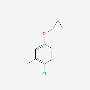 molecular formula C10H11ClO B14830327 1-Chloro-4-cyclopropoxy-2-methylbenzene 