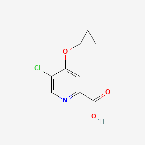 molecular formula C9H8ClNO3 B14830331 5-Chloro-4-cyclopropoxypicolinic acid 