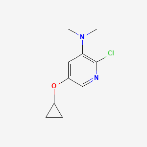 molecular formula C10H13ClN2O B14830386 2-Chloro-5-cyclopropoxy-N,N-dimethylpyridin-3-amine 