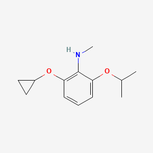 molecular formula C13H19NO2 B14830392 2-Cyclopropoxy-6-isopropoxy-N-methylaniline 