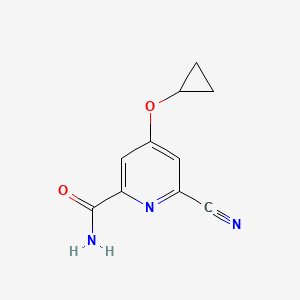 molecular formula C10H9N3O2 B14830397 6-Cyano-4-cyclopropoxypicolinamide 