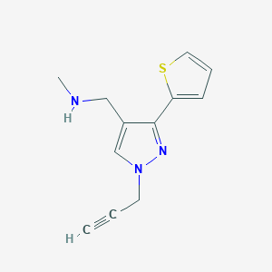N-methyl-1-(1-(prop-2-yn-1-yl)-3-(thiophen-2-yl)-1H-pyrazol-4-yl)methanamine