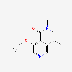 molecular formula C13H18N2O2 B14830424 3-Cyclopropoxy-5-ethyl-N,N-dimethylisonicotinamide 