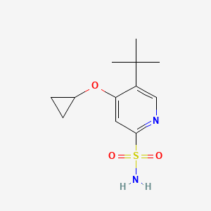 molecular formula C12H18N2O3S B14830425 5-Tert-butyl-4-cyclopropoxypyridine-2-sulfonamide 