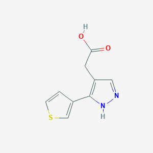 molecular formula C9H8N2O2S B1483043 2-(3-(thiophen-3-yl)-1H-pyrazol-4-yl)acetic acid CAS No. 2092705-07-0