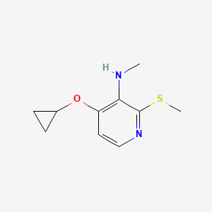 molecular formula C10H14N2OS B14830434 4-Cyclopropoxy-N-methyl-2-(methylthio)pyridin-3-amine 