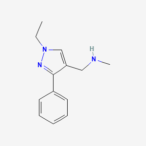 molecular formula C13H17N3 B1483049 1-(1-乙基-3-苯基-1H-吡唑-4-基)-N-甲基甲胺 CAS No. 2098078-20-5