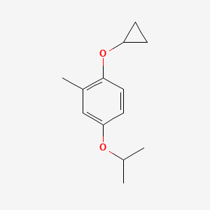 molecular formula C13H18O2 B14830492 1-Cyclopropoxy-4-isopropoxy-2-methylbenzene 