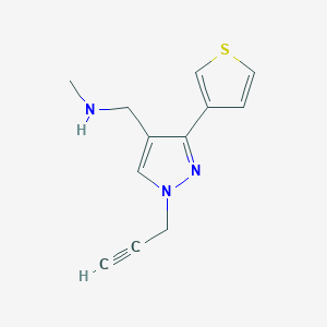 N-methyl-1-(1-(prop-2-yn-1-yl)-3-(thiophen-3-yl)-1H-pyrazol-4-yl)methanamine