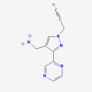 (1-(prop-2-yn-1-yl)-3-(pyrazin-2-yl)-1H-pyrazol-4-yl)methanamine