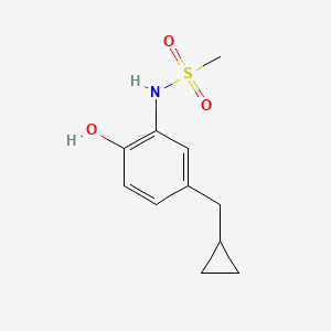 molecular formula C11H15NO3S B14830531 N-(5-(Cyclopropylmethyl)-2-hydroxyphenyl)methanesulfonamide 