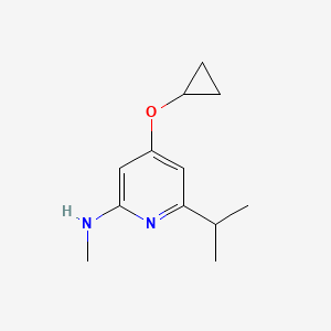 molecular formula C12H18N2O B14830533 4-Cyclopropoxy-6-isopropyl-N-methylpyridin-2-amine 