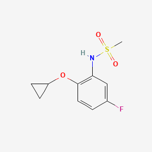 molecular formula C10H12FNO3S B14830534 N-(2-Cyclopropoxy-5-fluorophenyl)methanesulfonamide 