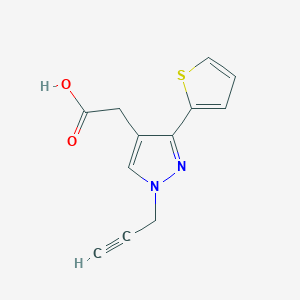 2-(1-(prop-2-yn-1-yl)-3-(thiophen-2-yl)-1H-pyrazol-4-yl)acetic acid