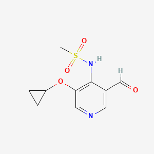 molecular formula C10H12N2O4S B14830578 N-(3-Cyclopropoxy-5-formylpyridin-4-YL)methanesulfonamide 