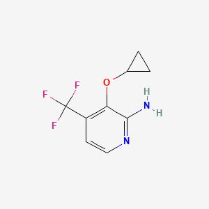 molecular formula C9H9F3N2O B14830604 3-Cyclopropoxy-4-(trifluoromethyl)pyridin-2-amine 