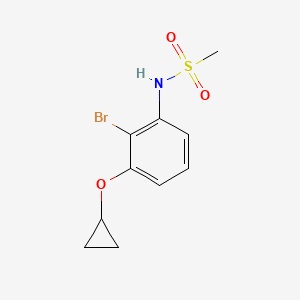 molecular formula C10H12BrNO3S B14830608 N-(2-Bromo-3-cyclopropoxyphenyl)methanesulfonamide 