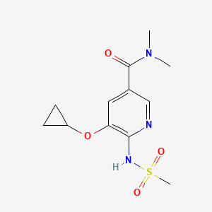 molecular formula C12H17N3O4S B14830644 5-Cyclopropoxy-N,N-dimethyl-6-(methylsulfonamido)nicotinamide 