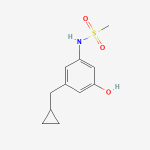 molecular formula C11H15NO3S B14830680 N-(3-(Cyclopropylmethyl)-5-hydroxyphenyl)methanesulfonamide 