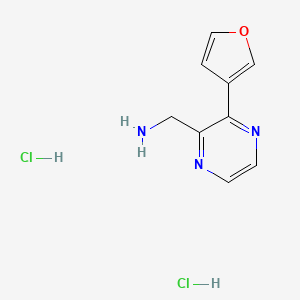 molecular formula C9H11Cl2N3O B1483074 (3-(Furan-3-yl)pyrazin-2-yl)methanamine dihydrochloride CAS No. 2098127-26-3