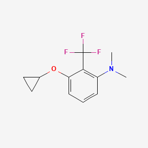 molecular formula C12H14F3NO B14830759 3-Cyclopropoxy-N,N-dimethyl-2-(trifluoromethyl)aniline 