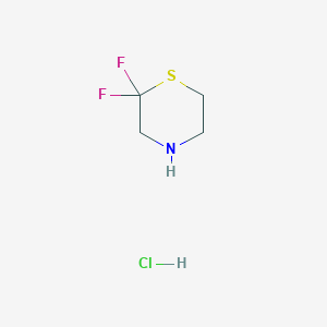 molecular formula C4H8ClF2NS B1483076 2,2-Difluorothiomorpholine hydrochloride CAS No. 2098100-27-5