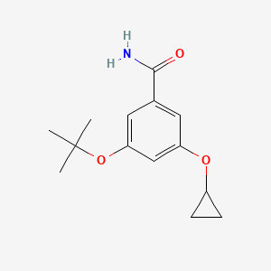 molecular formula C14H19NO3 B14830760 3-Tert-butoxy-5-cyclopropoxybenzamide 