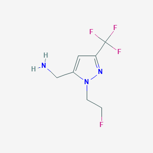 molecular formula C7H9F4N3 B1483078 (1-(2-fluoroethyl)-3-(trifluoromethyl)-1H-pyrazol-5-yl)methanamine CAS No. 2098127-53-6