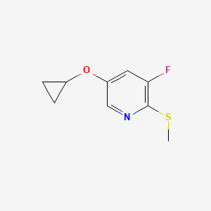 molecular formula C9H10FNOS B14830837 5-Cyclopropoxy-3-fluoro-2-(methylthio)pyridine 