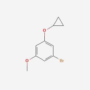 molecular formula C10H11BrO2 B14830848 1-Bromo-3-cyclopropoxy-5-methoxybenzene 