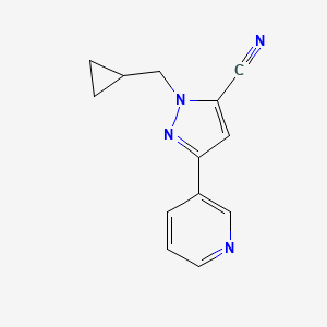 molecular formula C13H12N4 B1483087 1-(cyclopropylmethyl)-3-(pyridin-3-yl)-1H-pyrazole-5-carbonitrile CAS No. 2098050-68-9