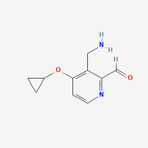 molecular formula C10H12N2O2 B14830871 3-(Aminomethyl)-4-cyclopropoxypicolinaldehyde 