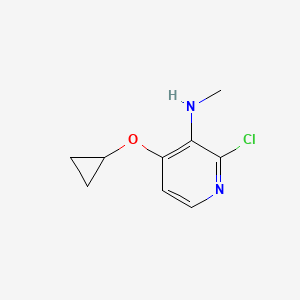 molecular formula C9H11ClN2O B14830885 2-Chloro-4-cyclopropoxy-N-methylpyridin-3-amine 